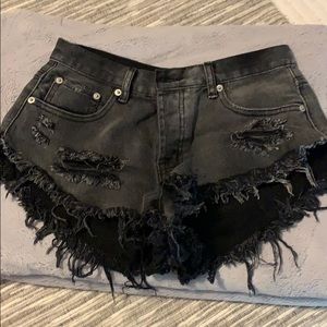 Black Cutoff Denim Shorts